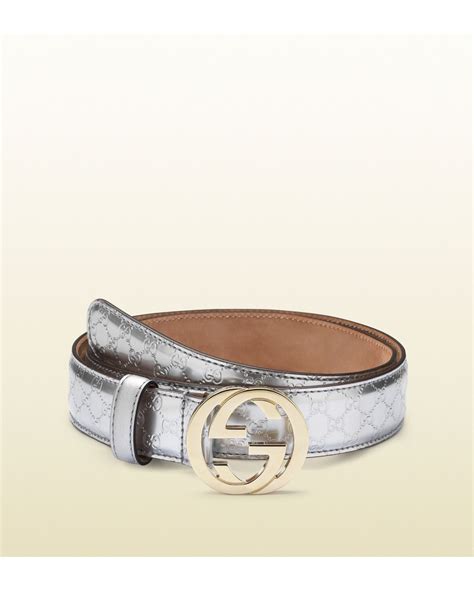 womens black and silver gucci belt|gucci interlocking belt women's.